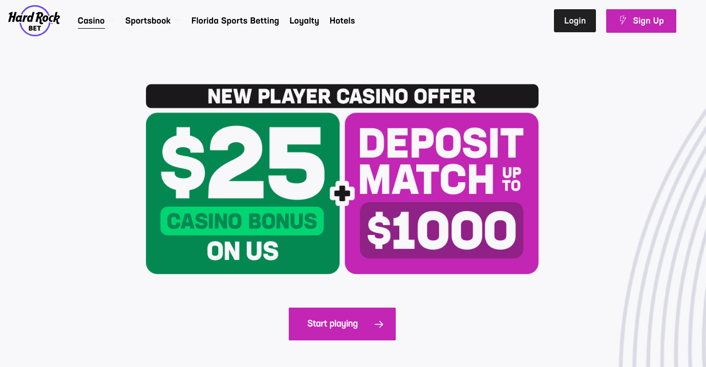 Hard Rock Casino Homepage